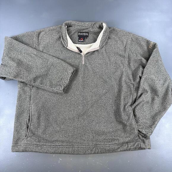 FootJoy Other - Footjoy Jacket Mens XL Green & Gray Polartec Fleece Oversized 1/4 Zip Thick Golf